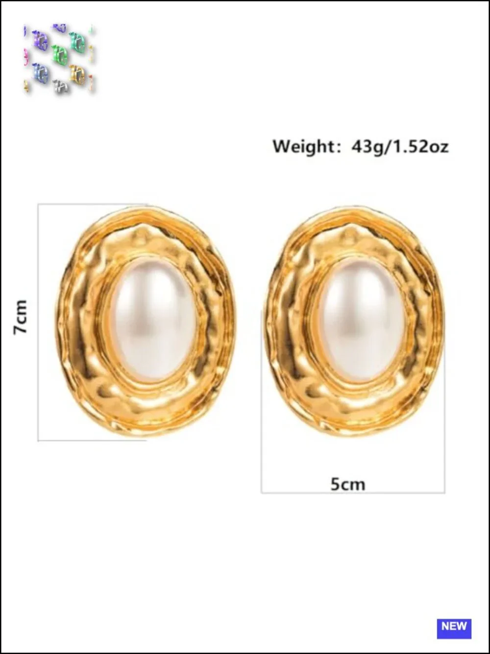 Chunky Large Pearl Dangle Earrings, Geometric Oval, Silver Tone, Faux Pearl